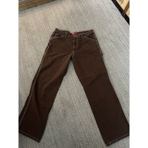 dickies women's relaxed fit  straight leg carpenter pants size 11x30 Brown
